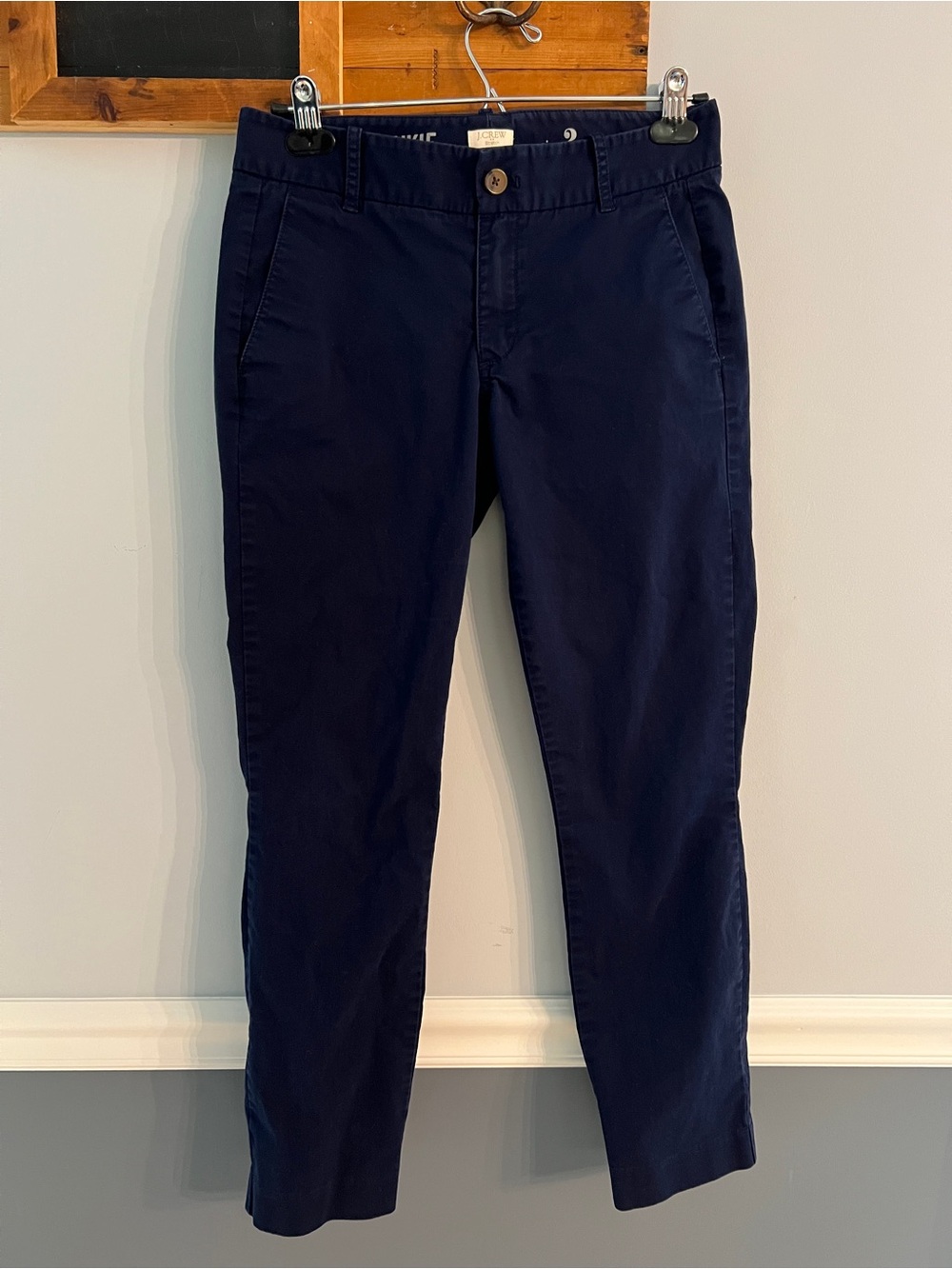 J.Crew Navy Stretch Chino Pants Size 2 Slim Ankle